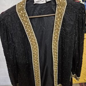 Laurence Kazar Black and Gold Women's Jacket